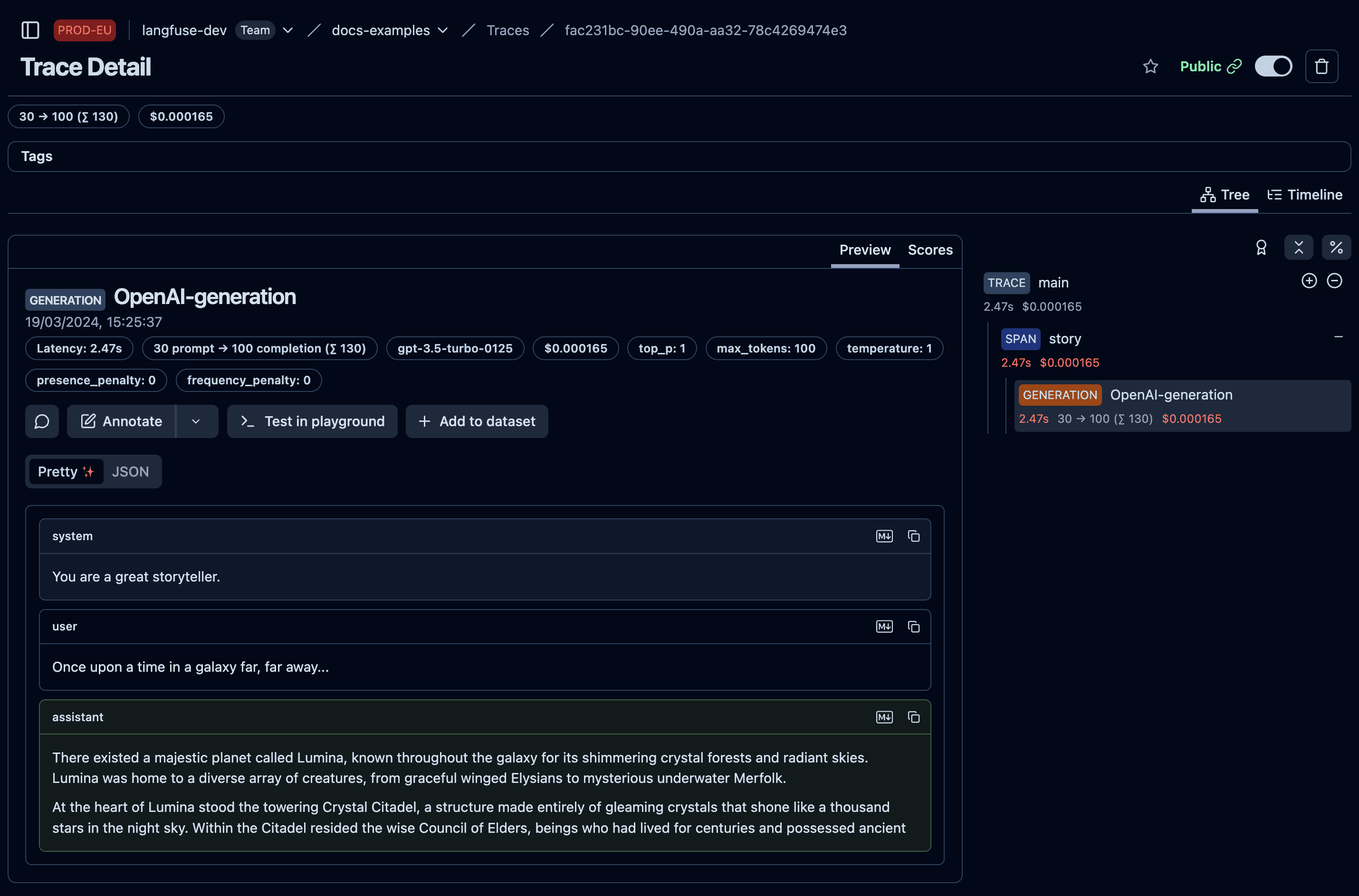 Simple OpenAI decorator trace